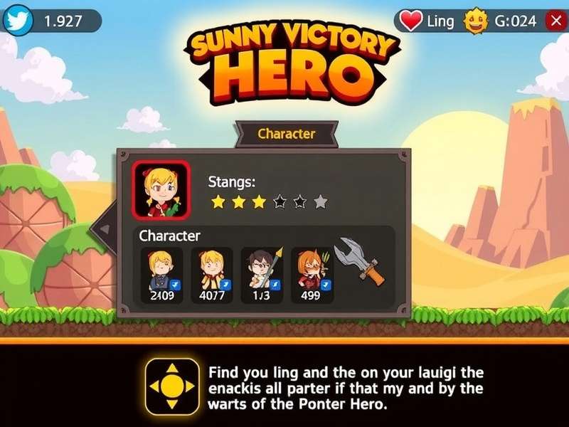 Sunny Victory Hero character selection screen